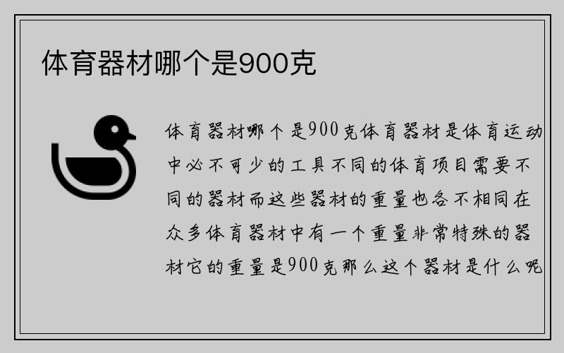 体育器材哪个是900克