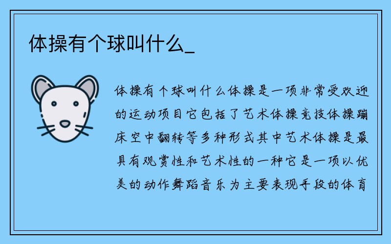 体操有个球叫什么_