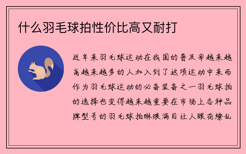 什么羽毛球拍性价比高又耐打